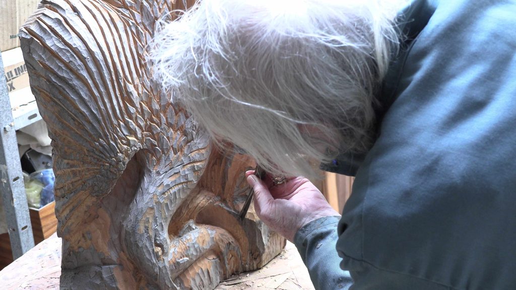 Lesley Ash Carving wood